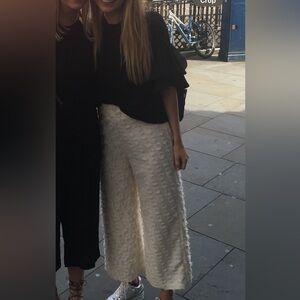 Cream Zara Textured Colette  Pants